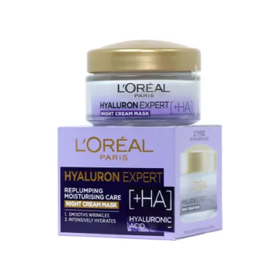 L'Oreal Hyaluron Expert Replumping Moisturising Care Night Cream Mask 50ml (Germany)
