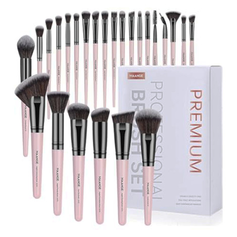 Maange 25 Pieces Professional Makeup Brush Set – White (China)
