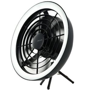 JISULIFE FA17 Rechargeable Fan with LED Ceiling Fan with Long Tripod Stand