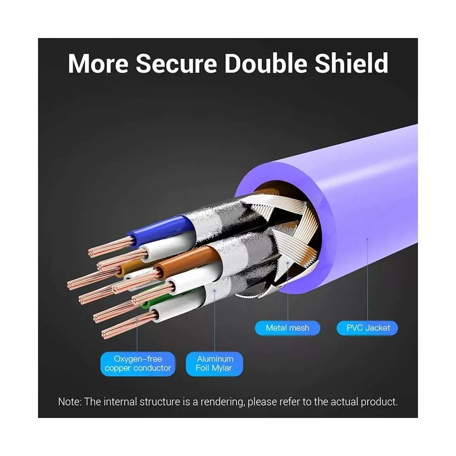 Vention IBMVI Cat-6A S/FTP 3 Meter Purple Network Patch Cable