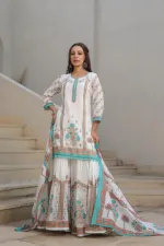 Women's Pure Cotton Sharara Three Piece, Sizes 36 to 46