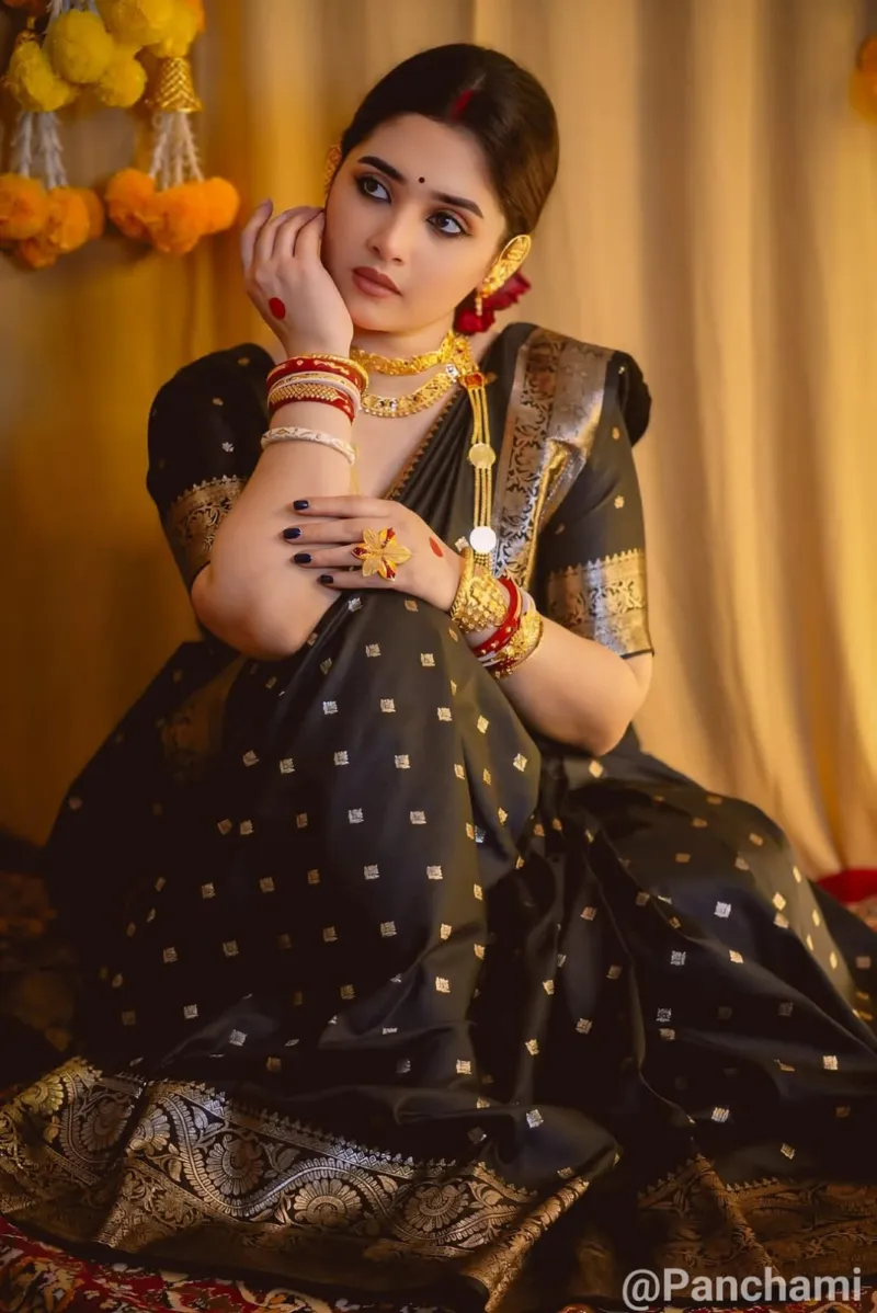 13 Haath Dhupian Silk Saree in Screen Print with Afsan Work