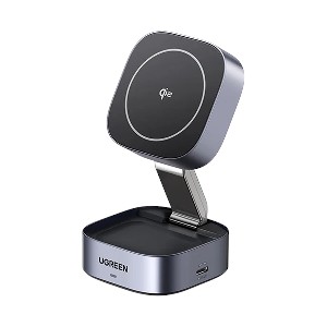 Ugreen W702 15W Grey Qi2 2-in-1 Magnetic Wireless Charger