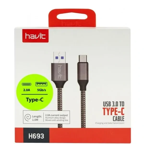 HAVIT H693 Data & Charging Cable (USB 3.0 To Type-C)