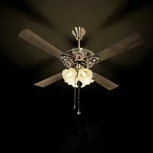 Crompton Nebula Ceiling Fan with Decorative Lights - 48" (Antique Brass) C-214