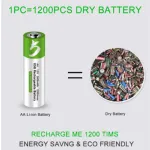 [Original] USB Type-C Fast Charging Rechargeable Battery AA  1.5V (4 piece Battery)