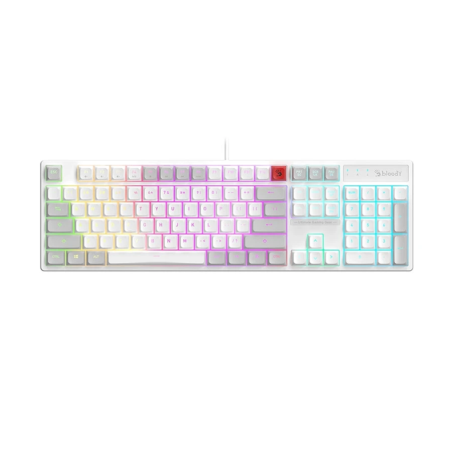 A4Tech Bloody B230N Neon Backlit Wired White Gaming Keyboard