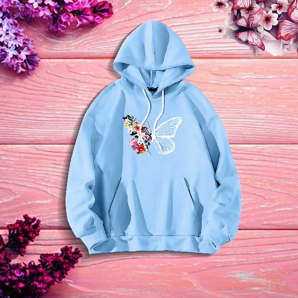 Premium new Comfortable (Butterflies & Flowers) Ladies winter hoodie