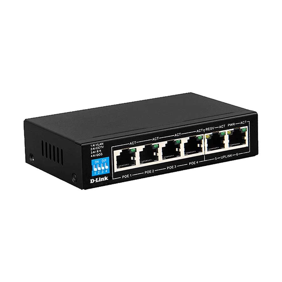 D-Link DES-F1006P-E 6 Port Unmanaged PoE Switch