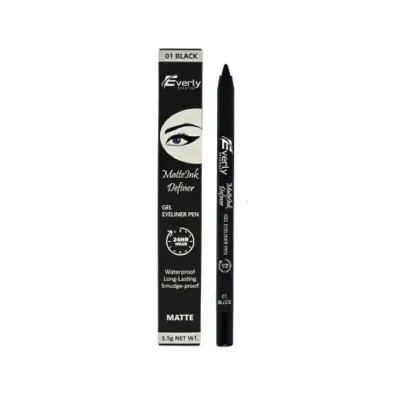 Everly Matte Ink Definer Waterproof Gel Eyeliner Pen - 01 Black (China)