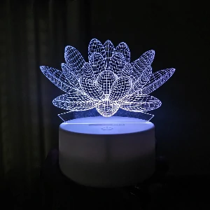 GearUP Acrylic Multicolor Night Lamp (Water Lily )