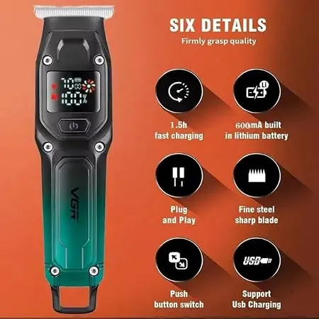 VGR V-964 Rechargeable Digital Display Hair & Beard Trimmer