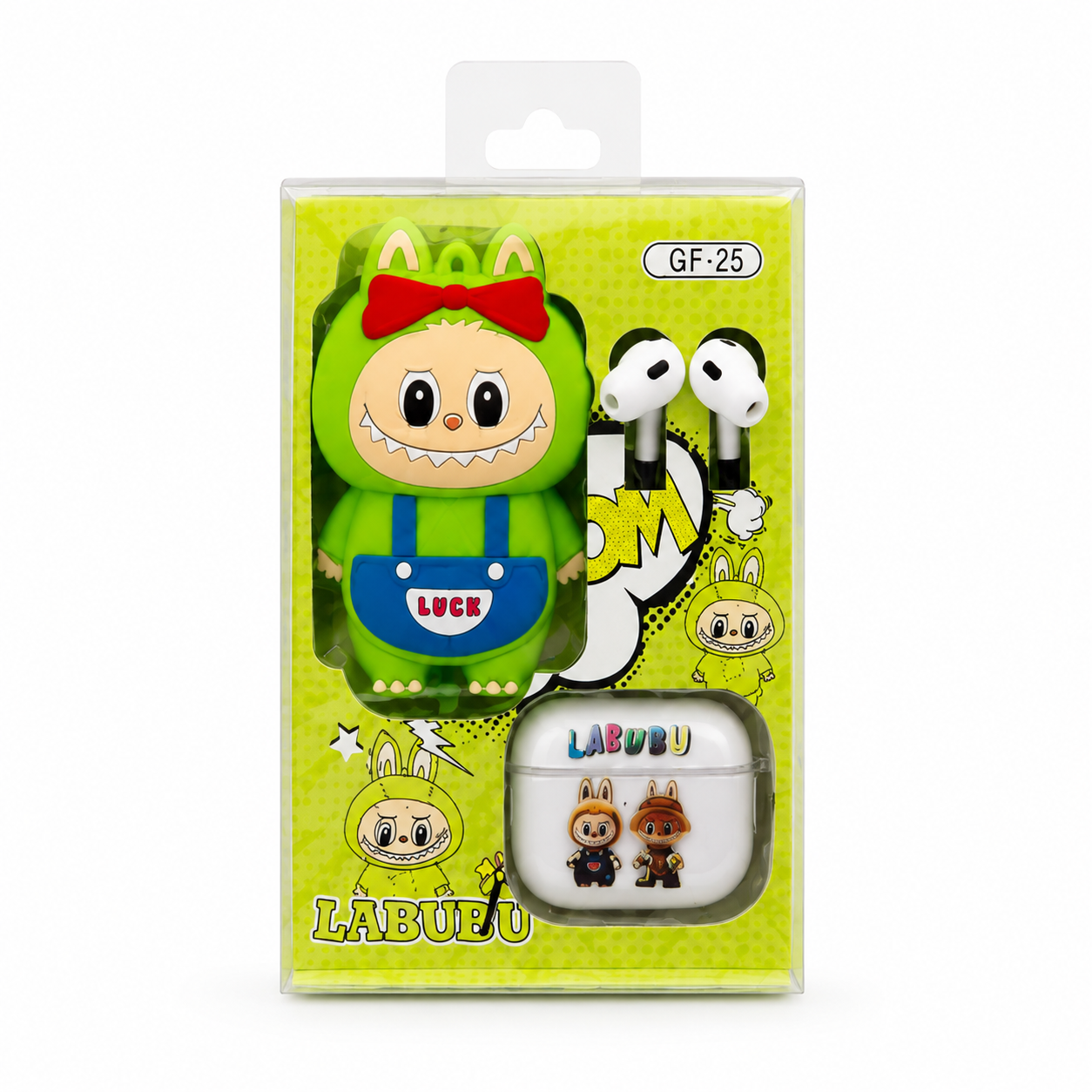 Labubu Doll Wireless Earbuds Set – Cute Pop Mart The Monsters Character Case with Crystal Clear Sound, Deep Bass & Bluetooth TWS Earphones