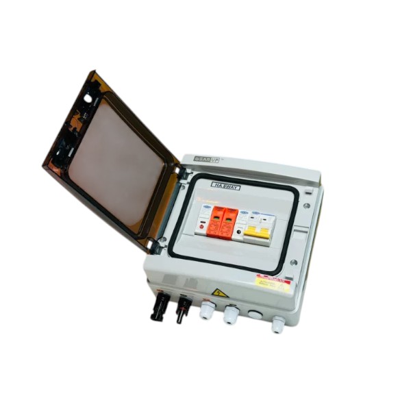 GearUP 8-Way DC PV Combiner Box with MCB, Fuse & SPD (IP65 Waterproof)