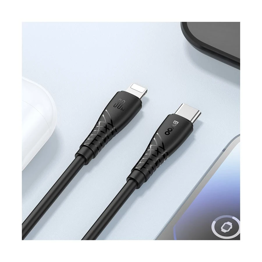 Bwoo BO-X318C-L 30W USB-C to Lightning Charging & Data Cable 1m Black