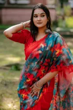 Chanderi Silk Saree, Digital Print Design, Only Saree, 4 Colours