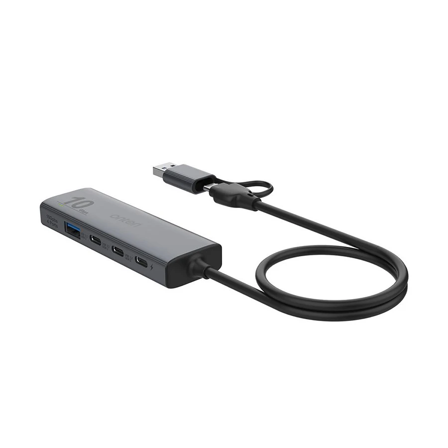 Onten OTN-UCA612 USB-C and USB to Dual USB and Tri Type-C Hub Gray
