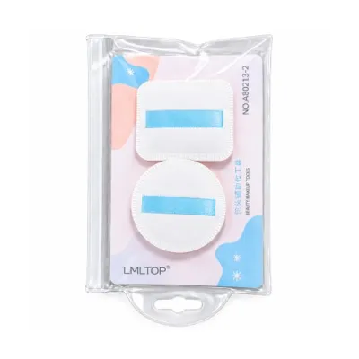 Lmltop Beauty Makeup Tools Round + Square Cushion Puff 2pcs