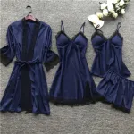 Women's Satin Nightwear Set, Nightie, Top and Short Pant