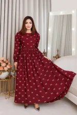 Fully Stitched Printed Pori Gown for Women, Free Size up to 44