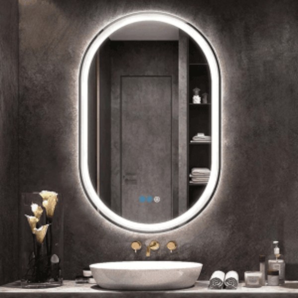 LED Touch Mirror Oval | High intensity LED Mirror(18x30 Inch)