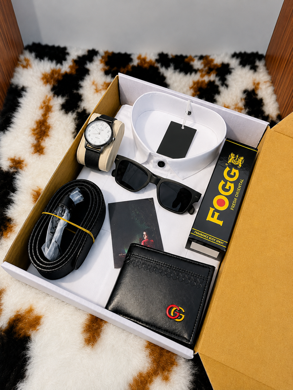 Men's Boxed Shirt Combo for Gifting, Mixed Cotton, M to XXL