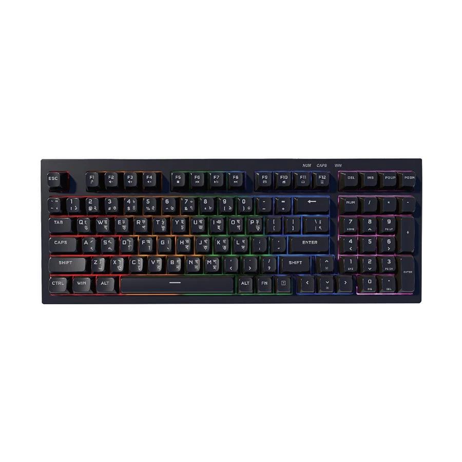 PC Power Silent-98 RGB Wired Black Knight Gaming Keyboard with Bangla