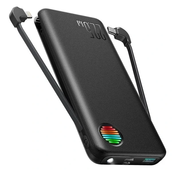 Joyroom JR-L014 22.5W 10000mAh Power Bank with Dual Cables – Black