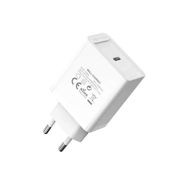 Vention FADW0-EU 1 Port USB-C 20W White Charger
