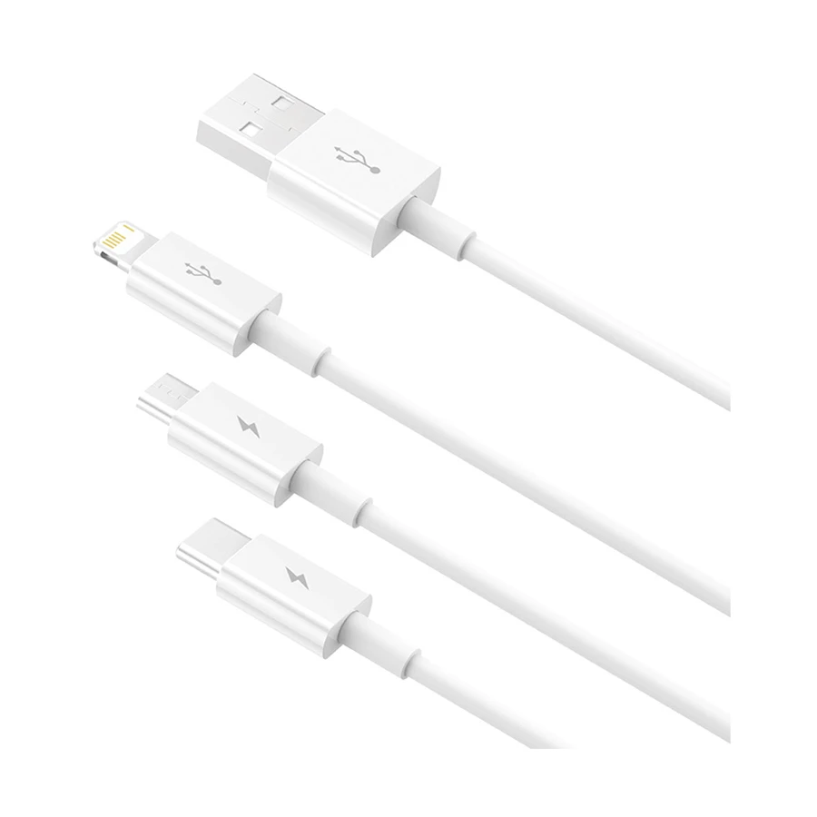 Baseus Superior Series 3-in-1 Micro, Lightning & Type-C Cable White