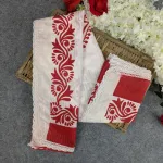 Half Silk Screen Print Sharee - Puja Edition
