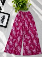 Linen Palazzo for Women, 38 Inch Length, Free Size Waist