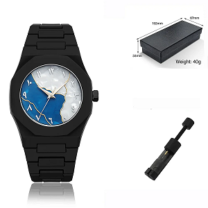 Aura watch 2025 New Arabic Aura Watch Black Modern Creative Design (Chain cutter + Box free)WB