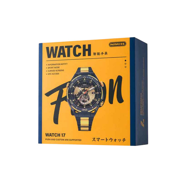 Remax Watch 17 Bluetooth calling Smartwatch -(Black/Gold)