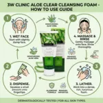 3W Clinic Aloe Clear Cleansing Foam 180ml (Korea)