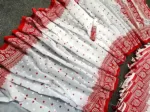 Half Silk Jamdani Print Saree for Puja, 6 Colours