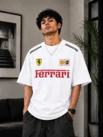Men's Pure Cotton Drop Shoulder T-Shirt with DTF Print