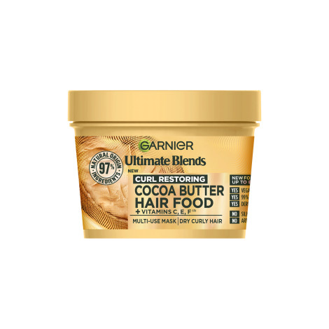 Garnier Ultimate Blends Curl Restoring Cocoa Butter Hair Food + Vitamin C,E,F Multi-Use Mask 400ml (Germany)