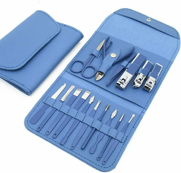 16Pcs Manicure Set Stainless Steel Nail Clippers Kit And Pedicure