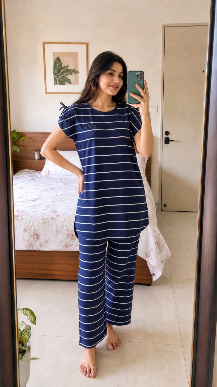 Cotton T-Shirt and Pant Set, Free Size, 6 Colour Choices
