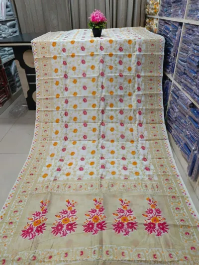 Skin Print Half Silk Saree, Saree Only, 6 Colours