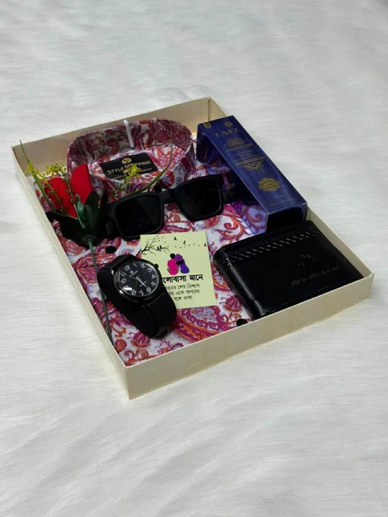 Men's Digital Print Mixed Cotton Shirt Combo Box, Sizes M to XL