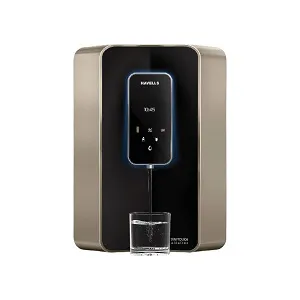 Havells Digi Touch Alkaline 6 L Absolutely Safe RO + UV Purified pH Balanced Water Purifier with 8 Stages, Double UV Purification and Patented Alkaline Water Technology (Champagne and Black) H-2000-WP