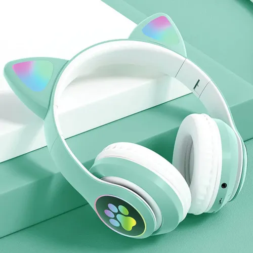 CAT STN-28 Wireless Cat Ear Headset Bluetooth 5.0 | 40mm Speaker, 400mAh Battery & 7 Hours Playtime - Stylish Over-Ear Headphones