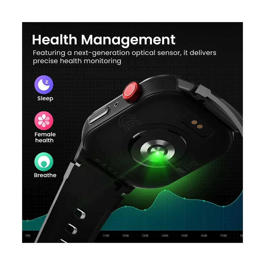 Haylou Iron Neo Black Bluetooth Calling Smart Watch