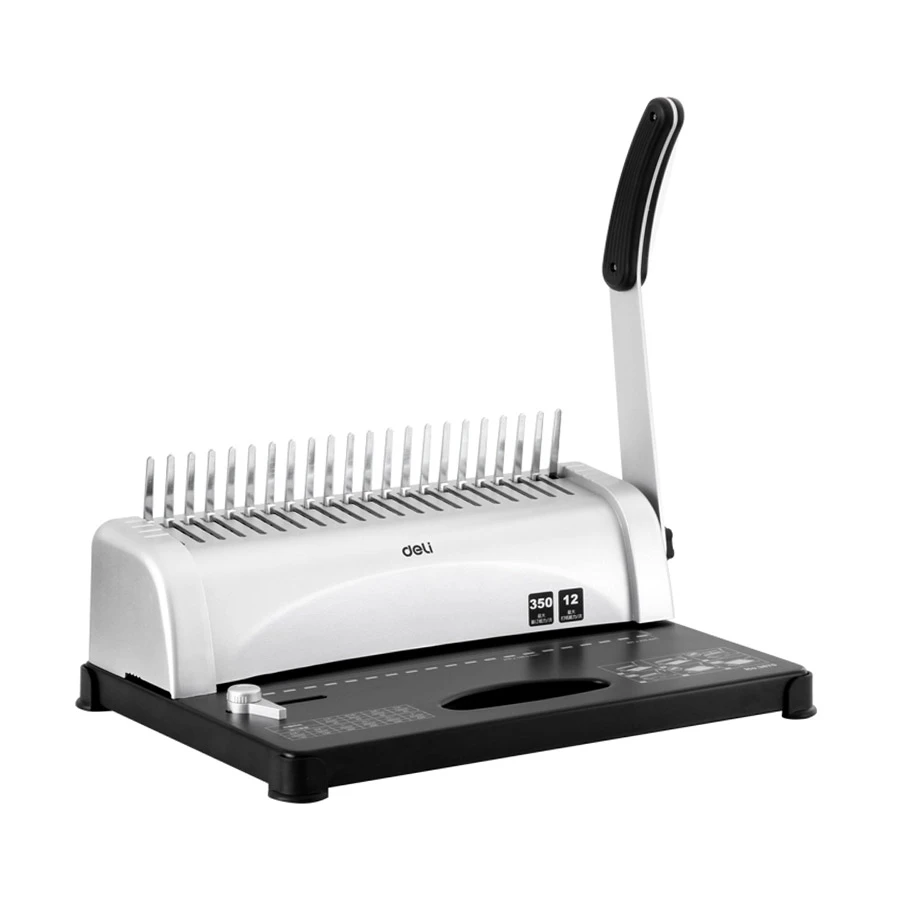 Deli E3870 A4 21-Hole Comb Binding Machine, 350 Sheet Capacity