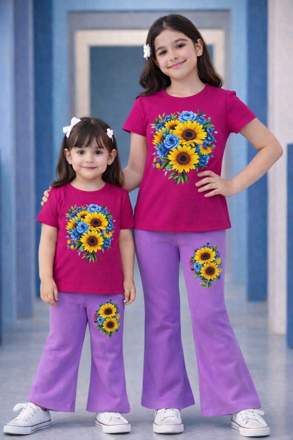 Kids' Half Sleeve Cotton T-Shirt and Pant Set, 160-170 GSM