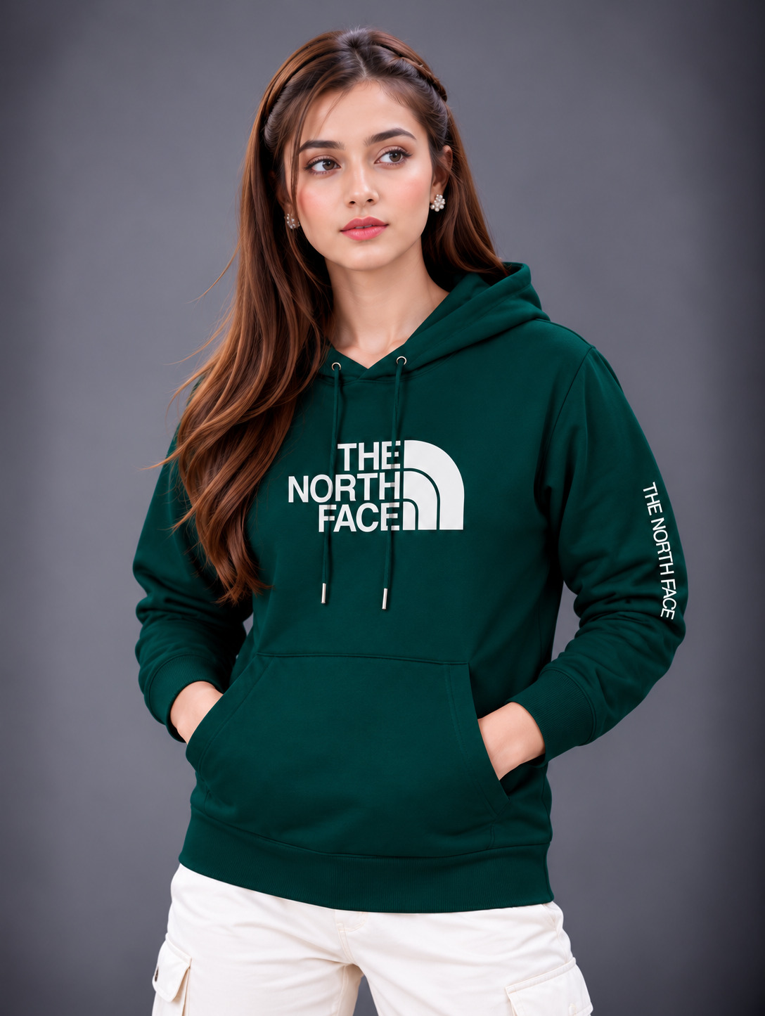 Women's Pure Cotton Semi Baggy Hoodie, 330-350 GSM, Sizes M to XL