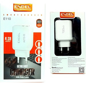 Excel E110  Fast Charger 4.2A Charging Adapter 24W Fast Charging