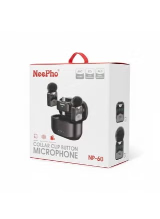NeePho NP-60 Wireless Microphone for Type-C & iPhone – Clip-On Lavalier Mic for Vlogging & Live Streaming